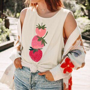 Cute Strawberry Tank Top Strawberries Summer Tank
